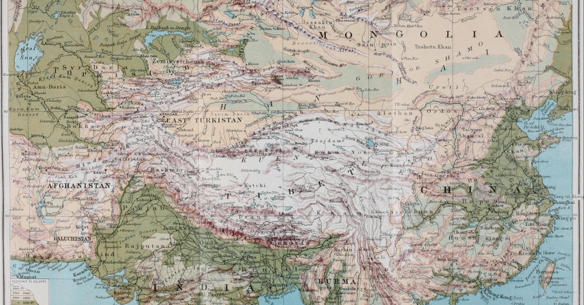 Map of Asia, 1885