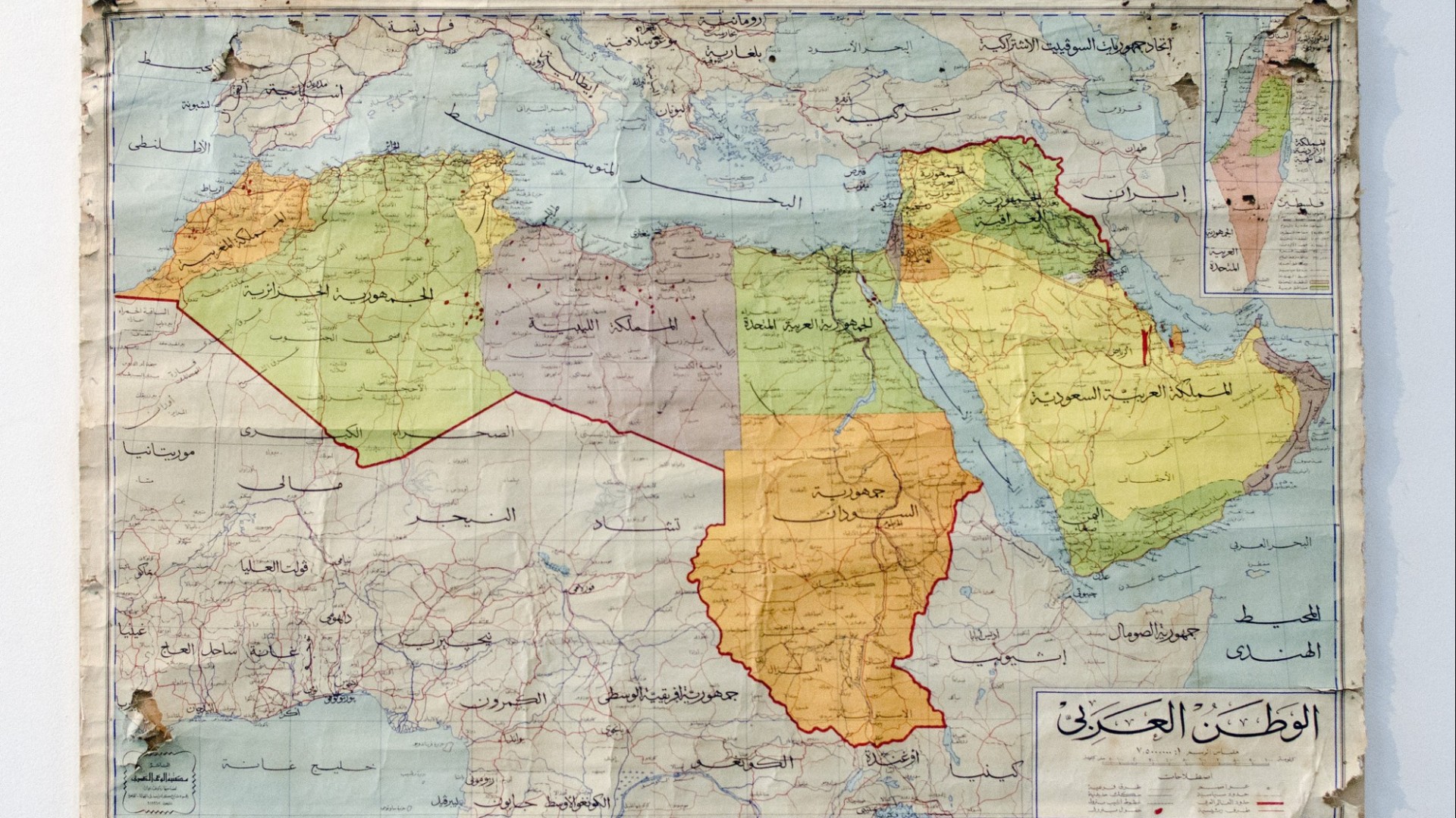 Arabic map of middle east and north Africa