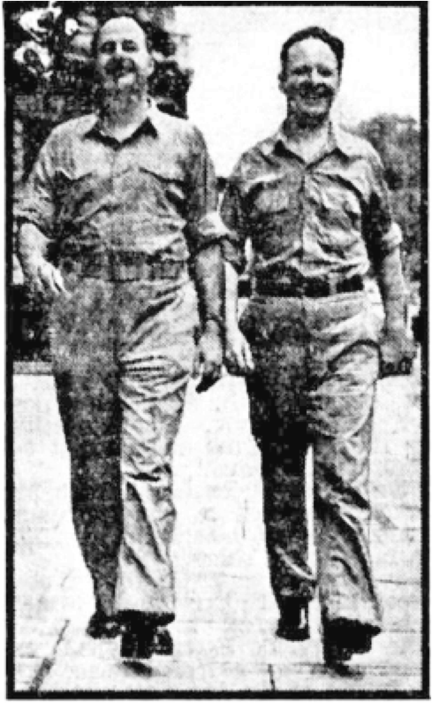 Congressmen Gordon Canfield and Hugh Scott walk through London, 1944. Source: The Daily Telegraph & Morning Post, London, U.K.