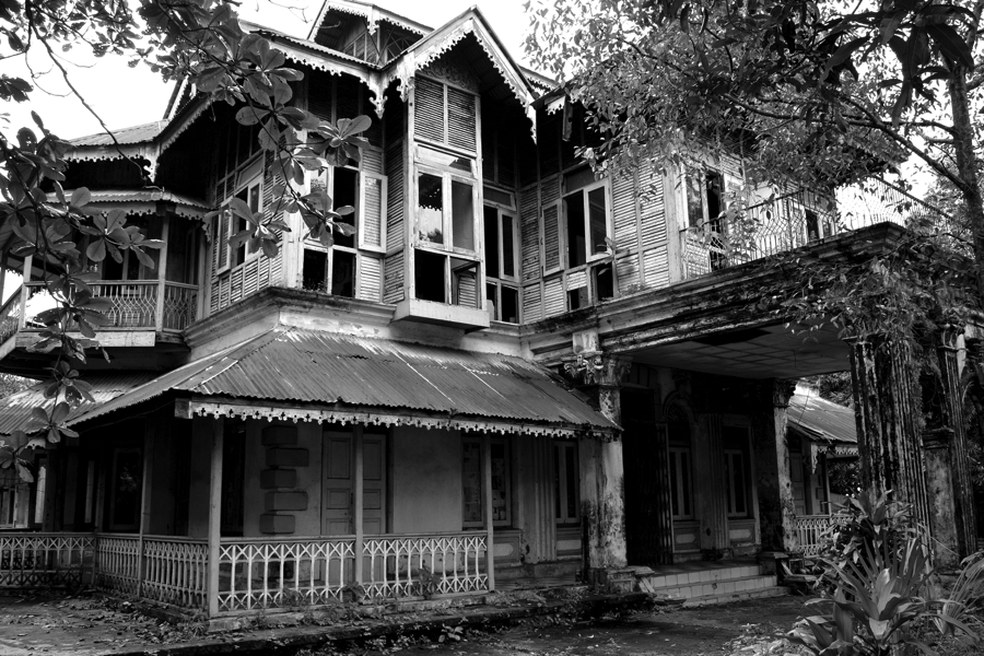 Historic British mansion in Rangoon, Burma.