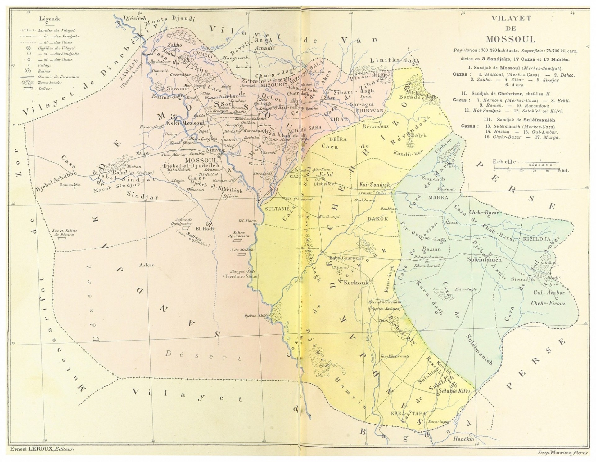 The Vilayet of Mosul, c. 1892. Source: British Library, via Wikimedia Commons. Public domain.