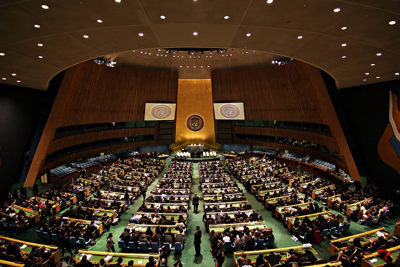 United Nations General Assembly Hall in the UN Headquarters, New York. Source: IIP Photo Archive, on Flickr, CC BY 2.0.