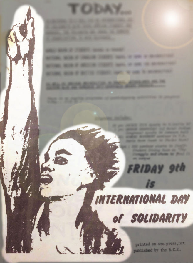 Anti-Apartheid Solidarity Pamphlet. Source: UCT B.C.C.