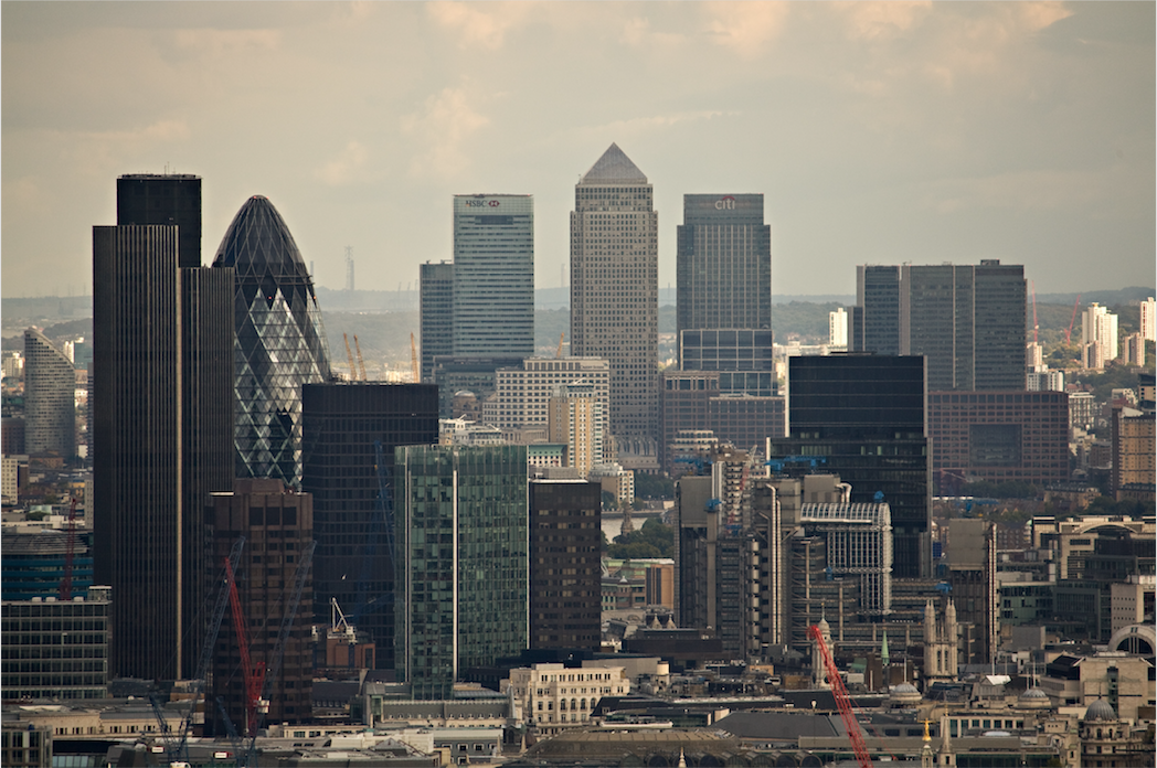 London's financial district. Source: Michael Duxbury, on Flickr, CC BY 2.0.