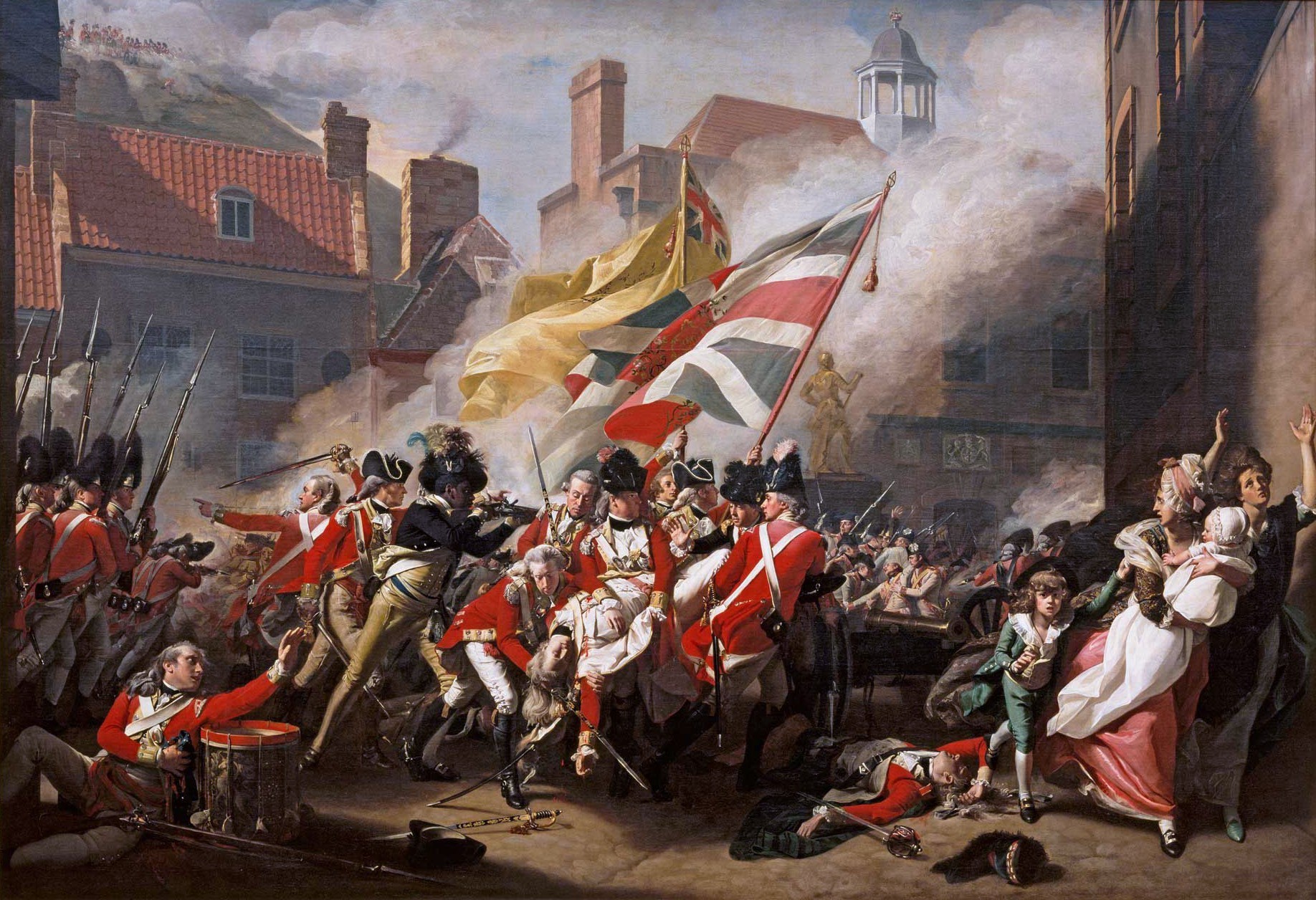 "The Death of Major Peirson, 6 January 1781" by John Singleton Copley (1783). Source: Jersey Museum and Art Gallery, via Wikimedia Commons. Public domain.