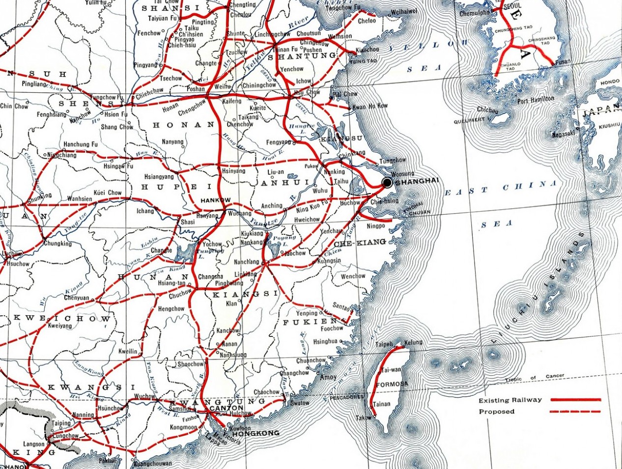 Railway Map of China, 1918. Source: Flickr, No known copyright restrictions.