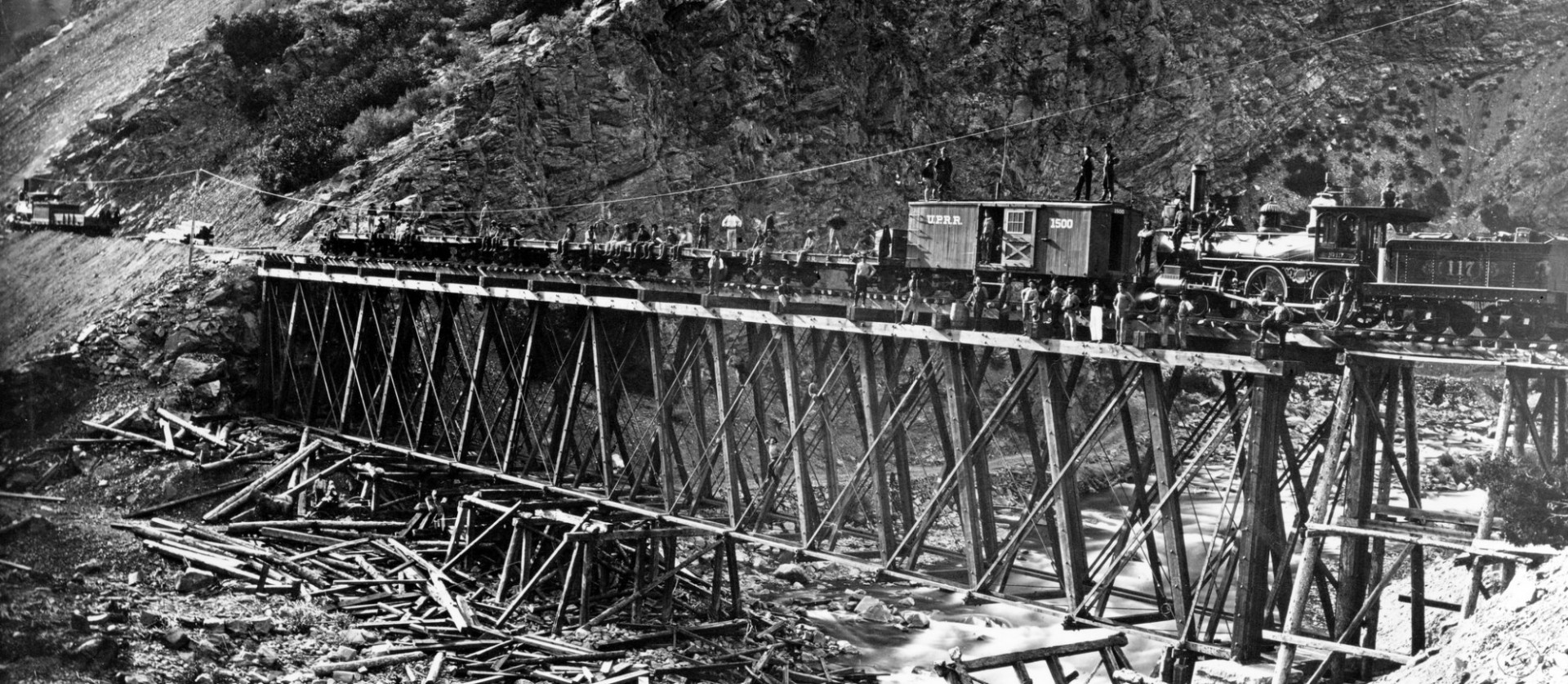 Devil's Gate Bridge, Weber County, Utah 1869. Photo by W.H. Jackson, USGS.