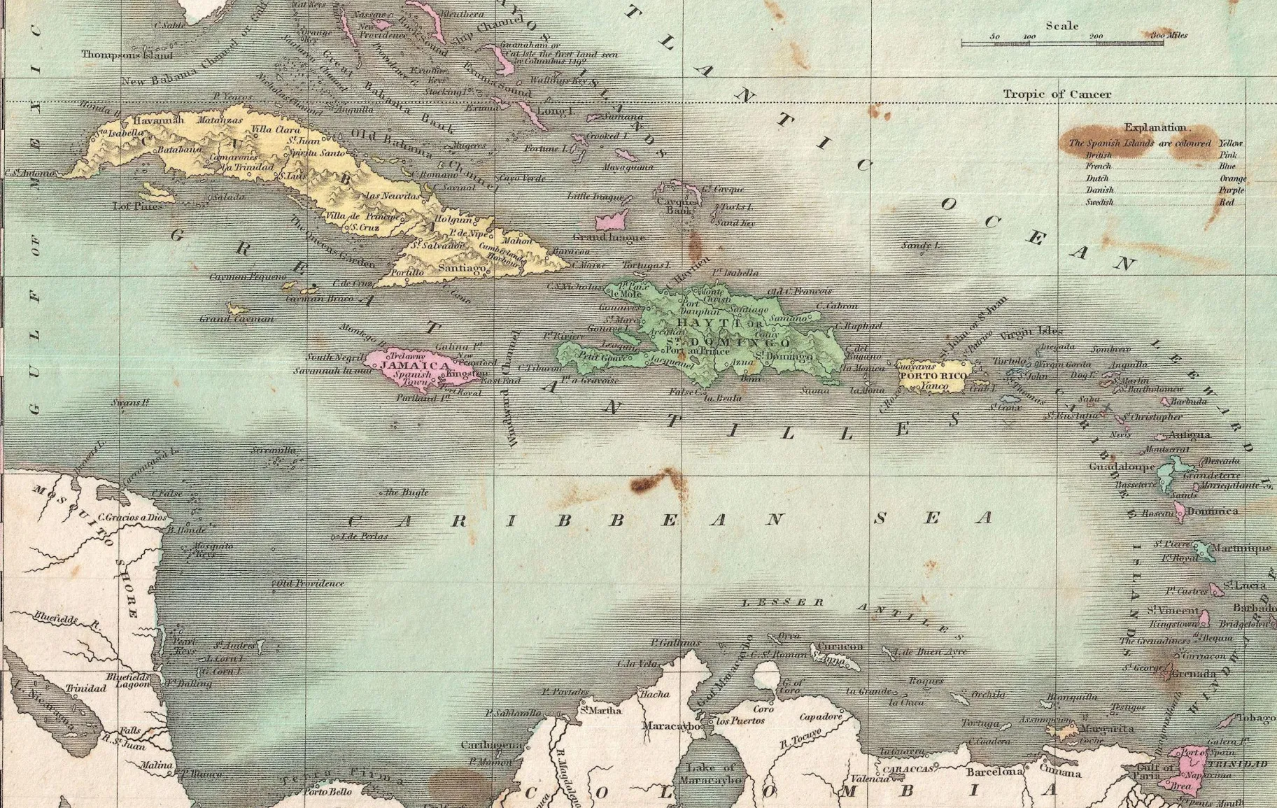 1827 Finley Map of the West Indies, Caribbean, and Antilles