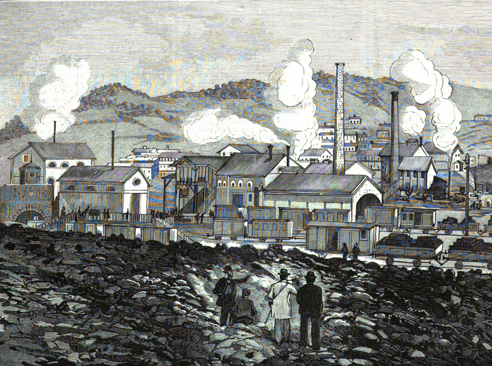 The artificial light warehouse in Madrid, view of the Barruelo mining facility in the province of Palencia.