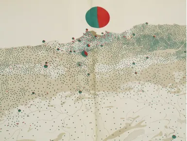 Population distribution map of Algeria, showing the proportion of Muslims (green) and Europeans (red), zoomed on Algiers. Found in the private papers of Prime Minister Michel Debre. 