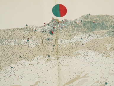 Population distribution map of Algeria, showing the proportion of Muslims (green) and Europeans (red), zoomed on Algiers. Found in the private papers of Prime Minister Michel Debre. 