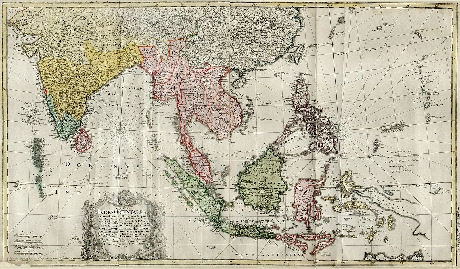 A map of South Asia and Southeast Asia, 1748. Source: NLB Singapore, David Parry Southeast Asian Map Collection