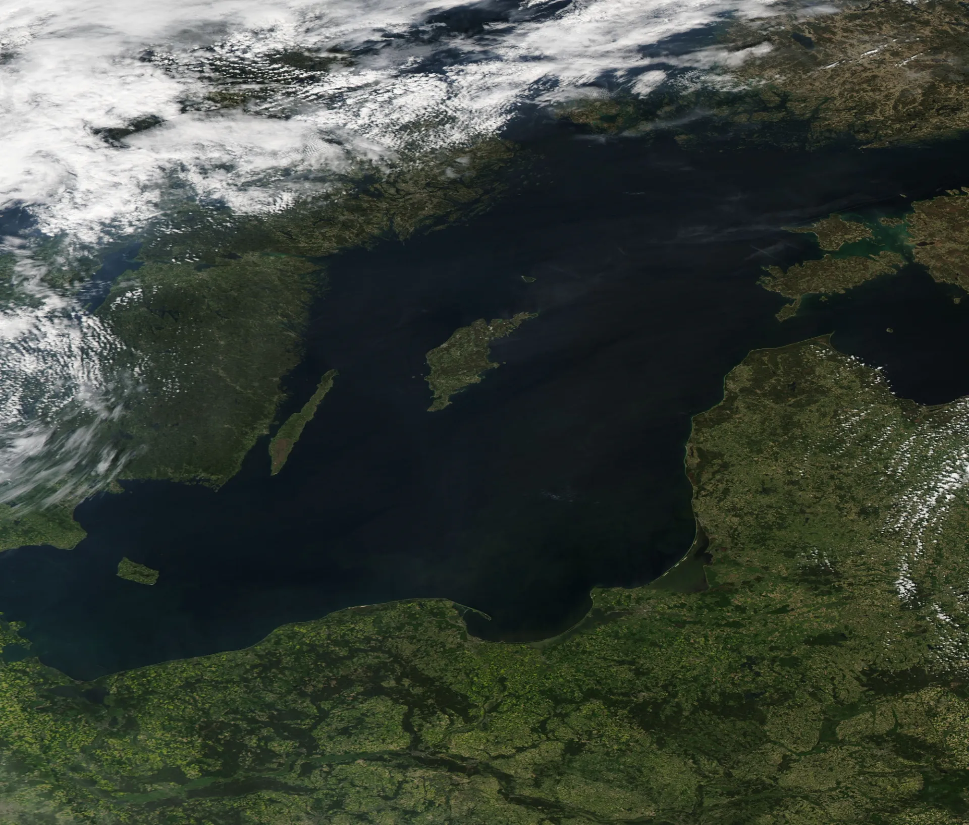 The Baltic Sea, Taken on 19 May 2017, Source: Goddard Space Flight Center of the United States, National Aeronautics and Space Administration (NASA). 