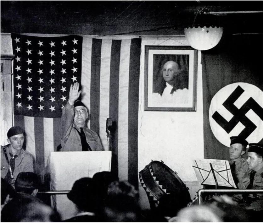 “Nazis Hail George Washington as First Fascist.” Source: Life 4:10, March 7, 1938, 17.