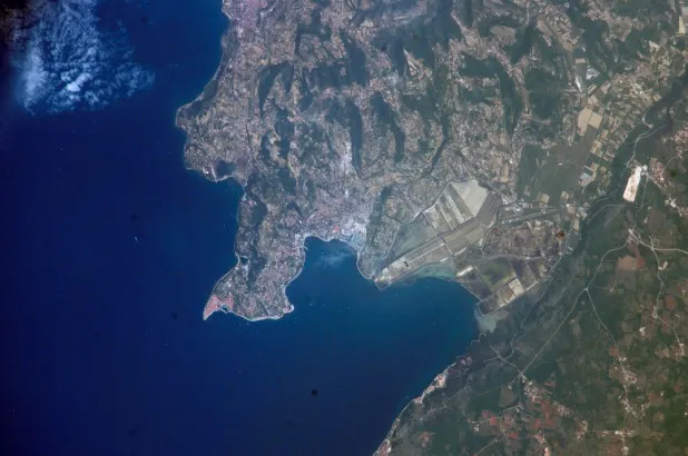 Aerial view of the Gulf of Trieste, Croatia, Slovenia, and Adriatic Sea