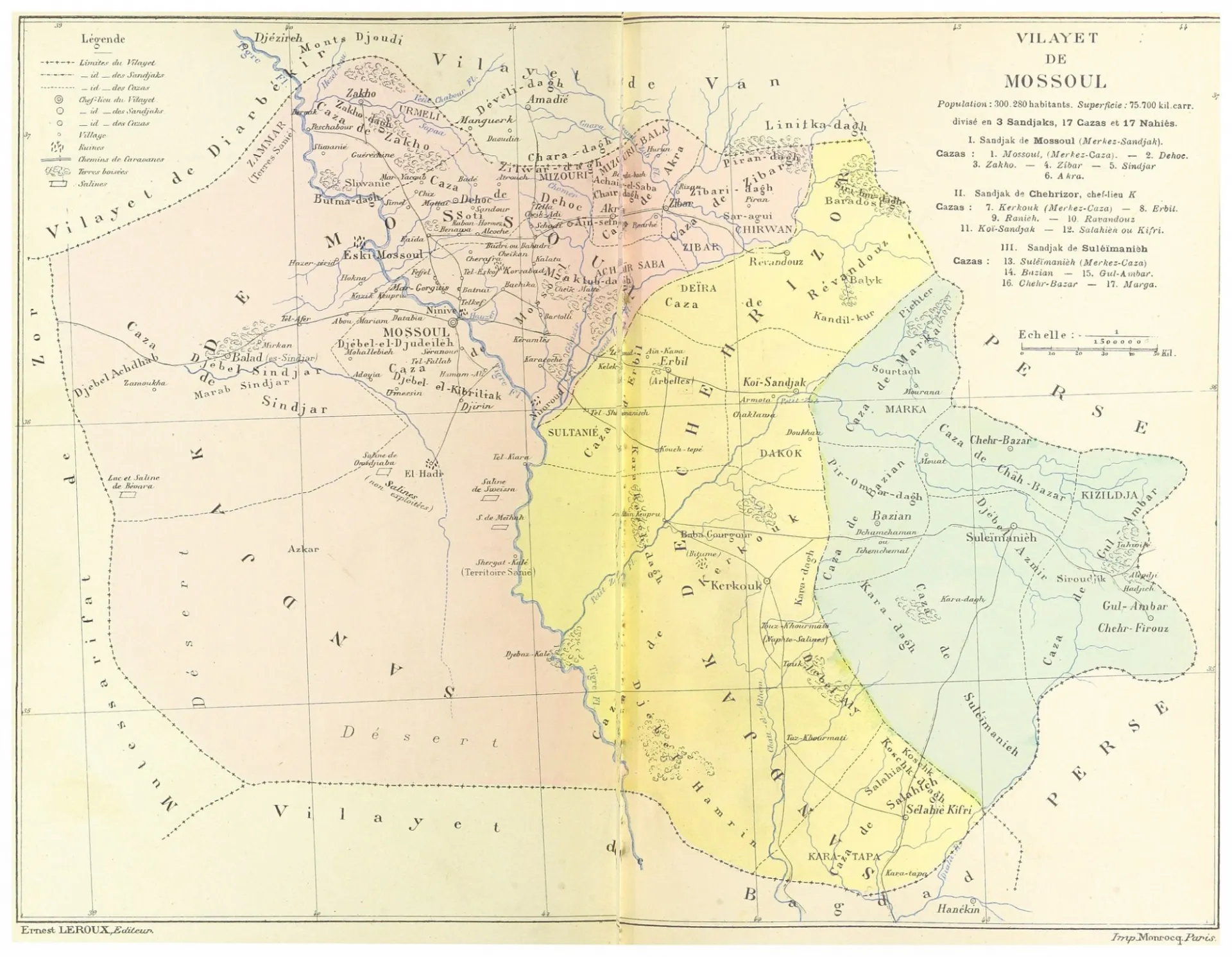 The Vilayet of Mosul, c. 1892. Source: British Library, via Wikimedia Commons. Public domain.