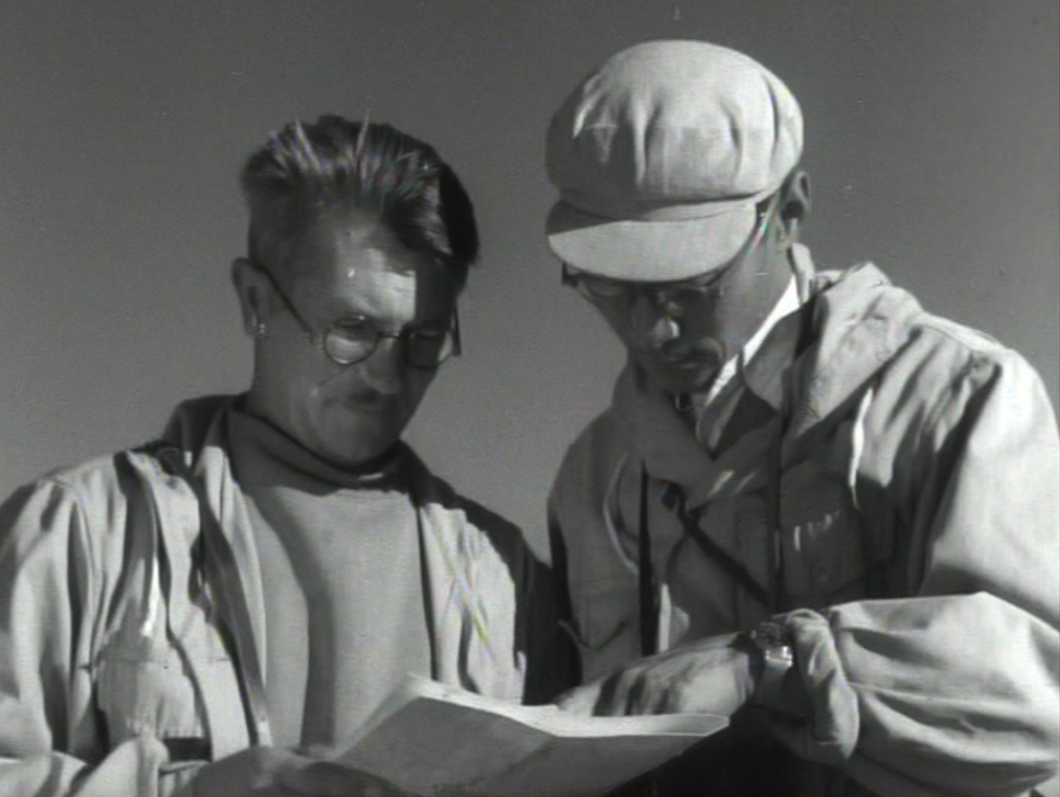 A. K. Rozhdestvensky and Zhou Mingzhen working in the field Source: Clip from Soviet-China Paleontological Expedition of the ASSU and the CAS, film report on field works 1959-1960, directed by N. L. Prozorovsky, Produced under the order of the SSPE, 1960. SSPE Collection, IVPP Archives, Beijing.