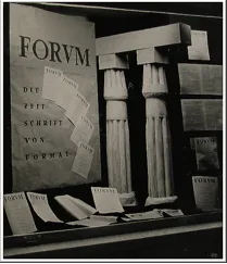 Marketing display of Forum in Austria. Source: University of Chicago, Regenstein Library Special Collections, IACF II/110/2