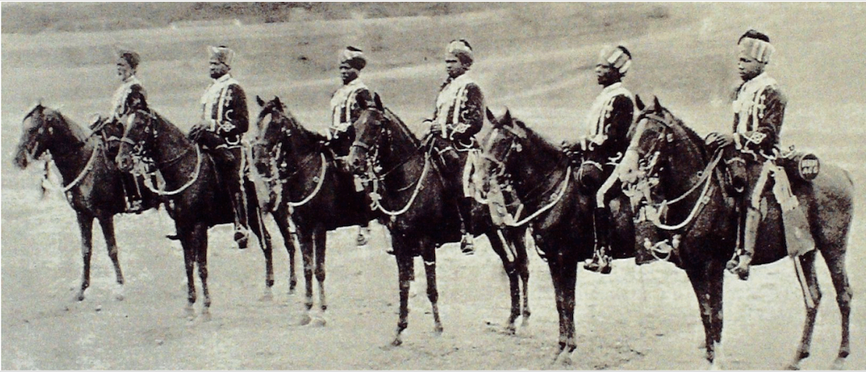 Types of H.H’s African Guards, 1898. Source: Glimpses of the Nizam's Dominions: Being An Exhaustive Photographic History of the Hyderabad State, Deccan, India.