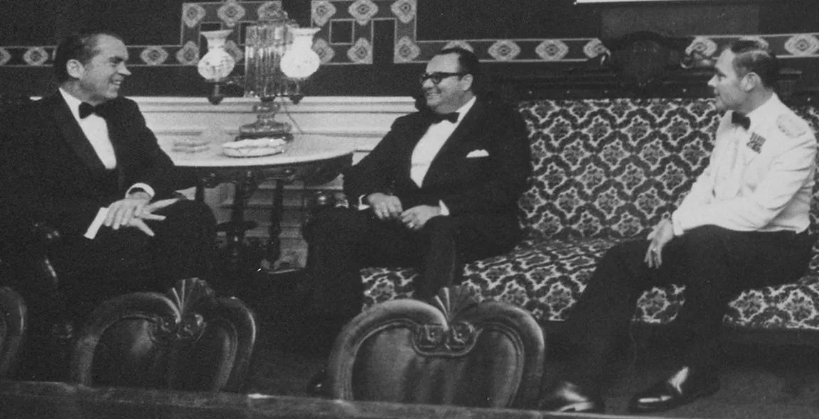 Meeting in 1971 between Richard Nixon, Anastasio Somoza Debayle, and Alexander M. Haig. Source: Wikimedia Commons, Public domain.