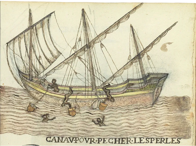 “Pearl Fishing, Margarita Island, Venezuela, 1560s-1570s” (Piermont Morgan Library)