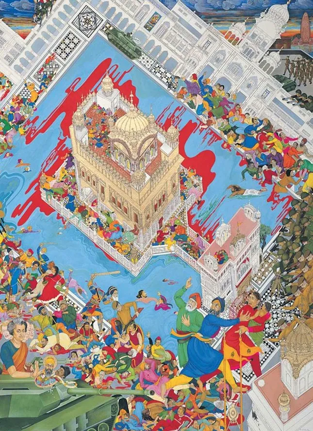 “1984” by The Singh Twins, The 1984 image can be accessed at https: //www .sikhnet .com /pages /1984 -singh -twins. 
