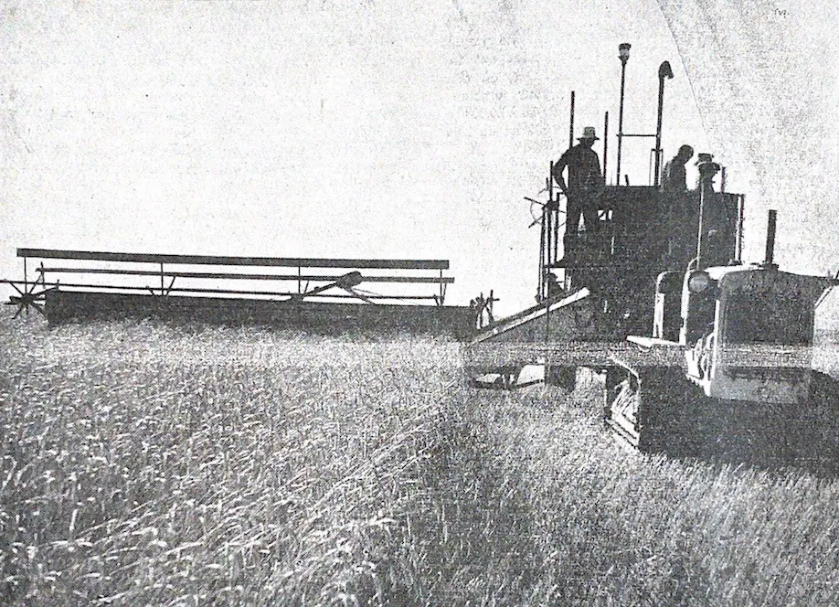 Photo published in 1962 Bulletin Économique et Social du Maroc, « La Campagne Agricole » showcasing the first major agricultural reform experiment, Operation Plough. (Found in dissertation).
