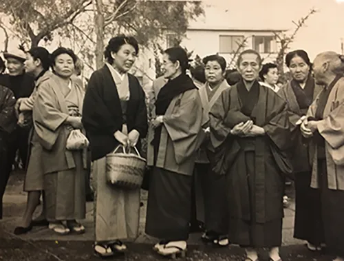 108th Recreation Meeting People from the Atago District, 1958. Source: https://amnesia.americanstudies.columbia.edu/content/edita-morris-and-hiroshima-house