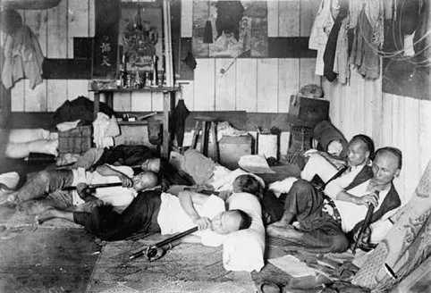 Opium den on Malinta Street, Manila, 1924. Source: Library of Congress