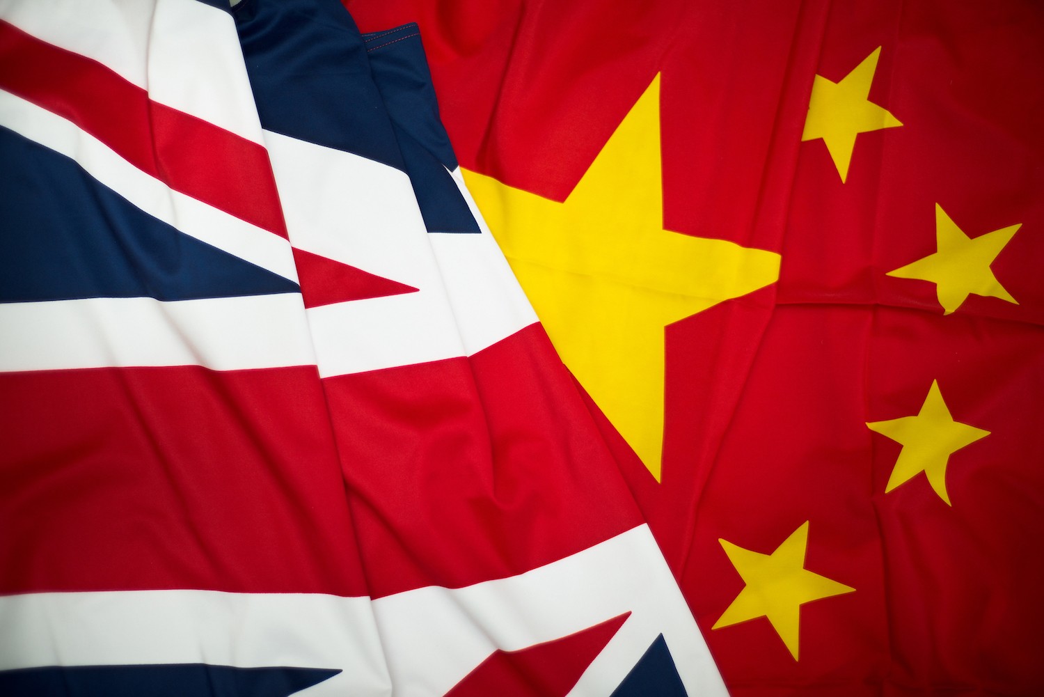 British and Chinese flags
